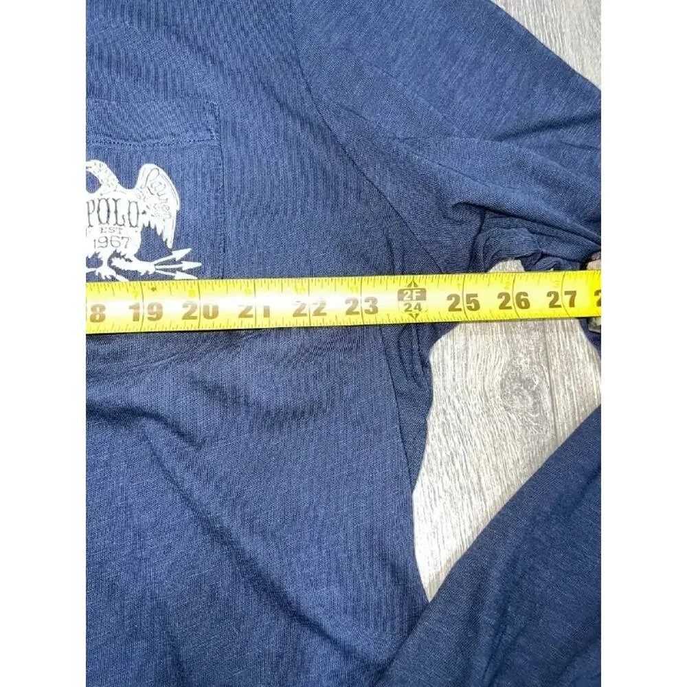 Polo Ralph Lauren Men's Long Sleeve Y2K Pocket T-Shirt Sz XXL Navy A008124